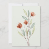 Aquarellfarben Blume Pastellgrün Einladung (Rückseite)