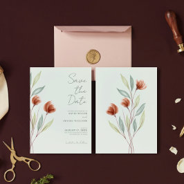 Aquarellfarben Blume Pastellgrün Einladung