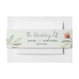 Aquarellfarben Blume Pastellgrün Einladungsbanderole