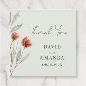 Aquarellfarben Blume Pastellgrün Geschenkanhänger (Vorderseite)