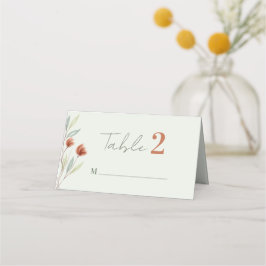 Aquarellfarben Blume Pastellgrün Platzkarte