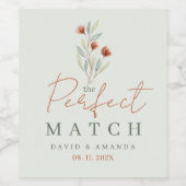 Aquarellfarben Blume Pastellgrün Weinetikett (Einzelnes Label)