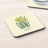 Aquarellfarben Blume Portrait Illustration Getränkeuntersetzer (Linke Seite)