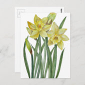 Aquarellfarben Blume Portrait Illustration Postkarte (Vorne/Hinten)