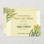 Aquarellfarben - Blume Portrait Save the Date Ankündigungspostkarte (Vorne/Hinten)