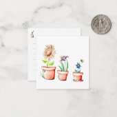 Aquarellfarben Blume Potts Mitteilungskarten (Vorderseite/Rückseite Beispiel)