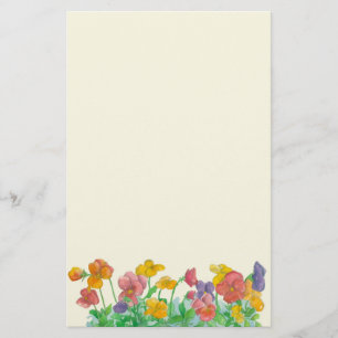Aquarellfarben Blume Regenbogenfarben Briefpapier