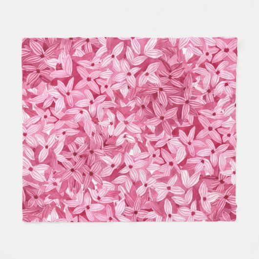 Aquarellfarben-Blume: rosa, blühende Hintergrundfa Fleecedecke (Vorderseite (Horizontal))