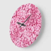 Aquarellfarben-Blume: rosa, blühende Hintergrundfa Große Wanduhr (Winkel)