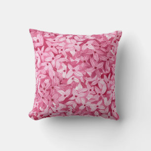 Aquarellfarben-Blume: rosa, blühende Hintergrundfa Kissen