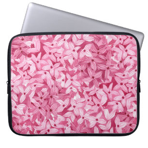Aquarellfarben-Blume: rosa, blühende Hintergrundfa Laptopschutzhülle