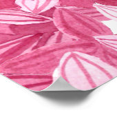 Aquarellfarben-Blume: rosa, blühende Hintergrundfa Poster (Ecke)