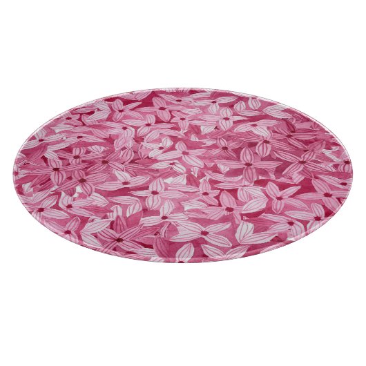 Aquarellfarben-Blume: rosa, blühende Hintergrundfa Schneidebrett (Ecke)