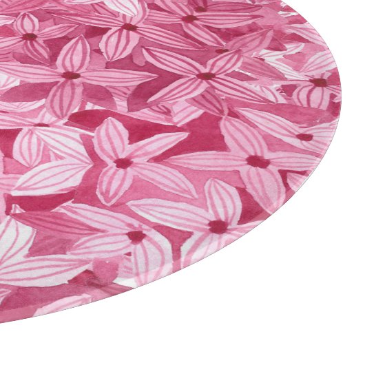 Aquarellfarben-Blume: rosa, blühende Hintergrundfa Schneidebrett (Ecke)