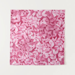 Aquarellfarben-Blume: rosa, blühende Hintergrundfa Wandteppich