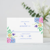 Aquarellfarben-Blume RSVP Karte (Stehend Vorderseite)