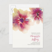 Aquarellfarben-Blume Save the Date Postkarten (Vorne/Hinten)