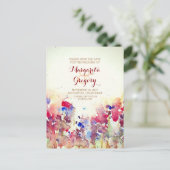 Aquarellfarben-Blume Save the Date Postkarten (Stehend Vorderseite)