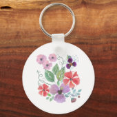 Aquarellfarben-Blume. Schlüsselanhänger (Vorderseite)