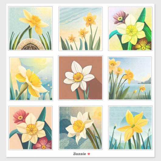 Aquarellfarben Blume Scrapbook Aufkleber (Blatt)