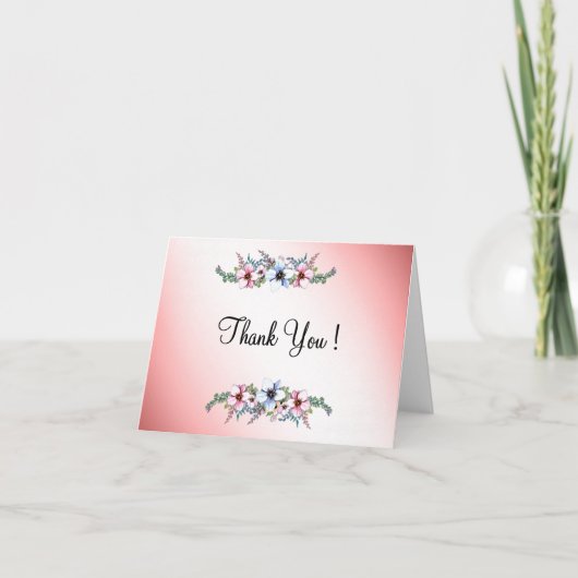 Aquarellfarben Blume Shine Vielen Dank, dass Sie i Dankeskarte (Vorderseite)