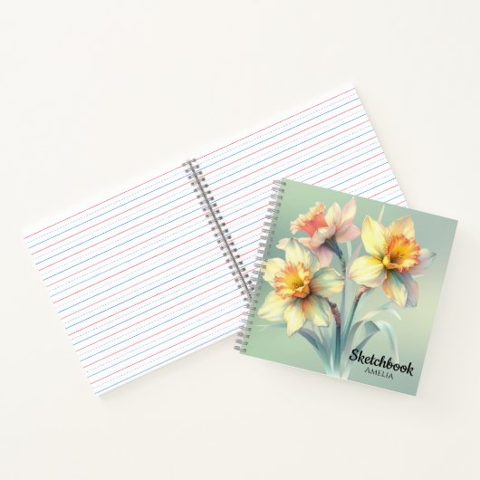 Aquarellfarben - Blume Sketchbook Notizblock (Innenseite)
