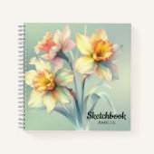 Aquarellfarben - Blume Sketchbook Notizblock (Vorderseite)
