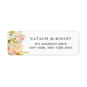 Aquarellfarben Blume und Gold-Blätter (Vorne)