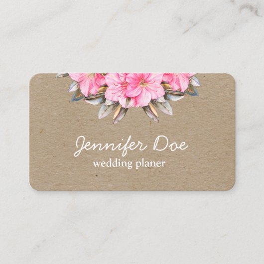 Aquarellfarben-Blume Visitenkarte (Vorderseite)