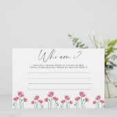 Aquarellfarben-Blume Wer bin ich Brautparty Briefpapier (Stehend Vorderseite)