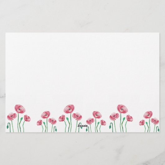 Aquarellfarben-Blume Wer bin ich Brautparty Briefpapier (Rückseite)