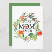 Aquarellfarben Blume Wraath Beste Mama für jeden T (Vorne/Hinten)