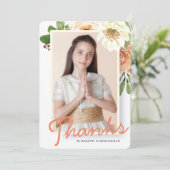 Aquarellfarben-Blumenbestätigung Danke Karte (Stehend Vorderseite)