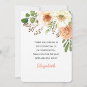 Aquarellfarben-Blumenbestätigung Danke Karte (Rückseite)