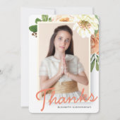 Aquarellfarben-Blumenbestätigung Danke Karte (Vorderseite)