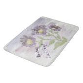 Aquarellfarben-Blumendesign Badematte (Schrägansicht)