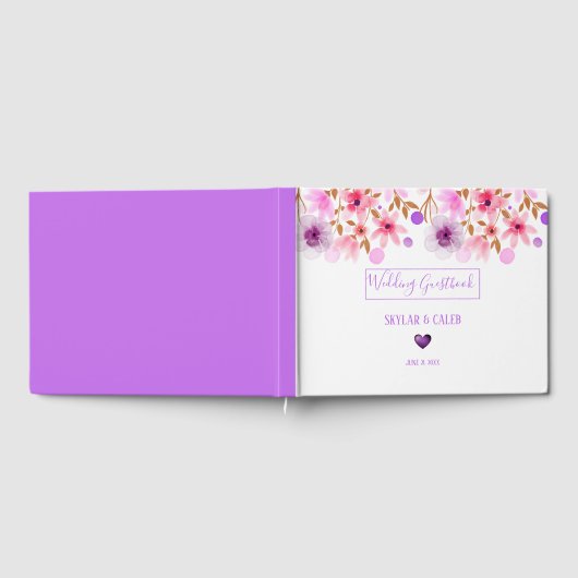 Aquarellfarben-Blumendesign Gästebuch (Voll)