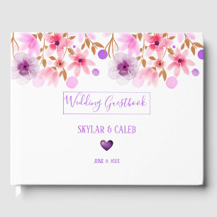 Aquarellfarben-Blumendesign Gästebuch