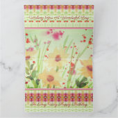 Aquarellfarben-Blumendesign Karte (Innenseite)