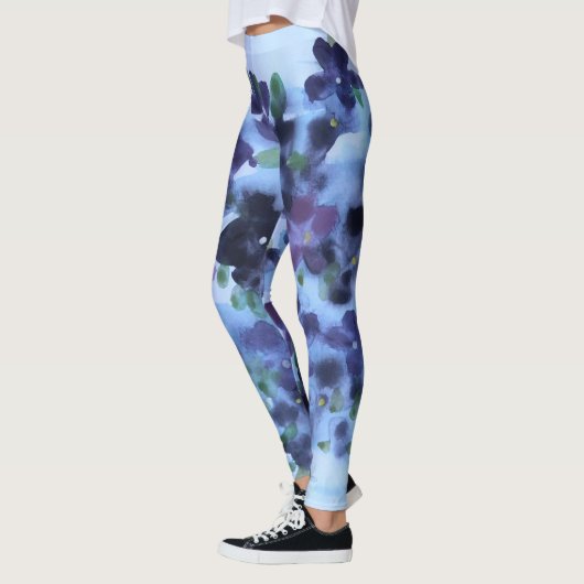 Aquarellfarben-Blumendesign Leggings (Links)