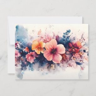 Aquarellfarben-Blumendesign Postkarte