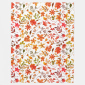 Aquarellfarben Blumendruck Fleecedecke (Vorderseite)