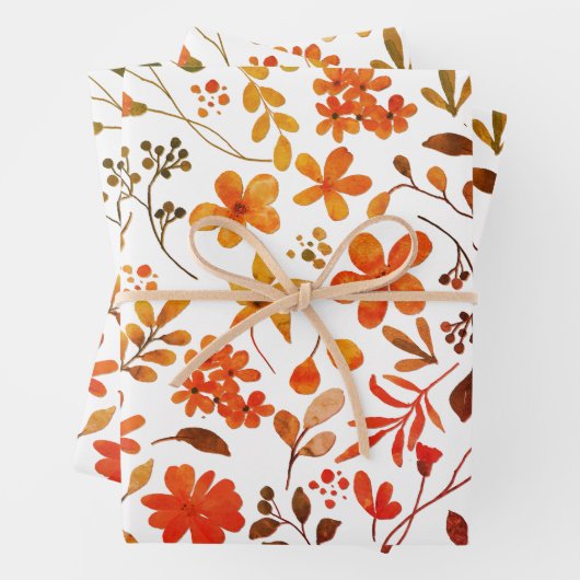 Aquarellfarben Blumendruck Geschenkpapier Set (Beispiel)