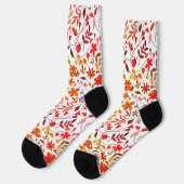 Aquarellfarben Blumendruck Socken (Linkes Detail)