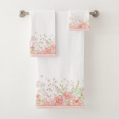 Aquarellfarben Blumengestelle weiß Badhandtuch Set (Insitu)