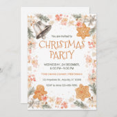 Aquarellfarben Blumenglocke Weihnachten Party Einladung (Vorne/Hinten)