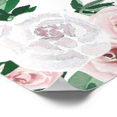 Aquarellfarben Blumengrün Brautparty Foto Prop Poster (Ecke)