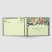 Aquarellfarben Blumengrün & rosa Hochzeitsgassbuch Gästebuch (Voll)