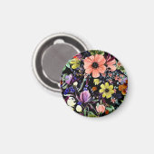 Aquarellfarben Blumenmuster Nahtlose Gartenmuster Magnet (Vorderseite/Rückseite)