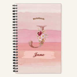 Aquarellfarben-Blumenpapier - Ursprünglich J Notizblock